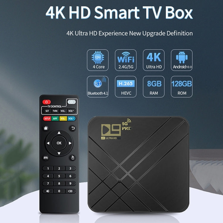 D9 PRO 2.4G/5G WIFI 4K HD Android TV Box, (EU Plug)