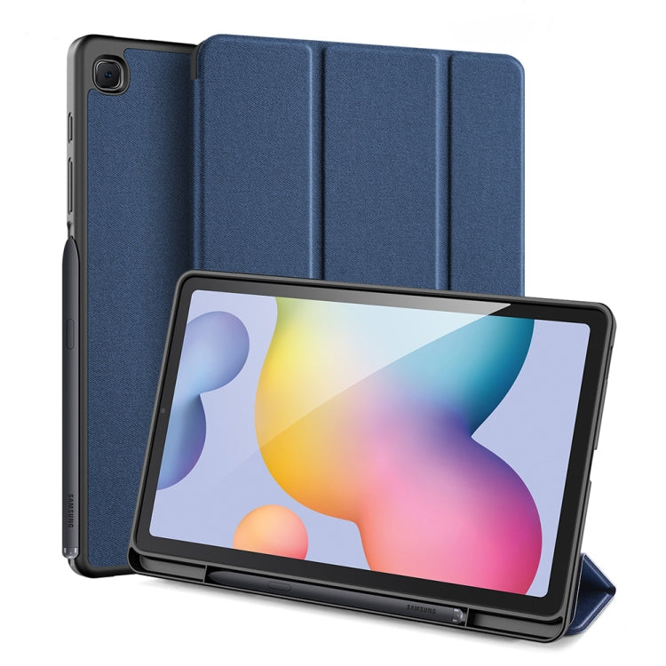 DUX DUCIS Domo Series Horizontal Flip Magnetic PU Leather Case with Three-folding Holder & Pen Slot, For Galaxy Tab S6 Lite 10.4 inch
