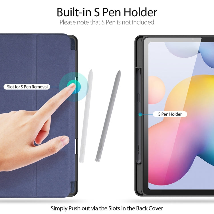 DUX DUCIS Domo Series Horizontal Flip Magnetic PU Leather Case with Three-folding Holder & Pen Slot, For Galaxy Tab S6 Lite 10.4 inch