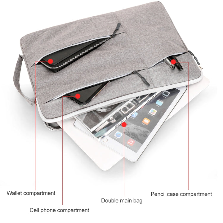C310 Portable Casual Laptop Handbag, Size:15.4-16 inch(Black)