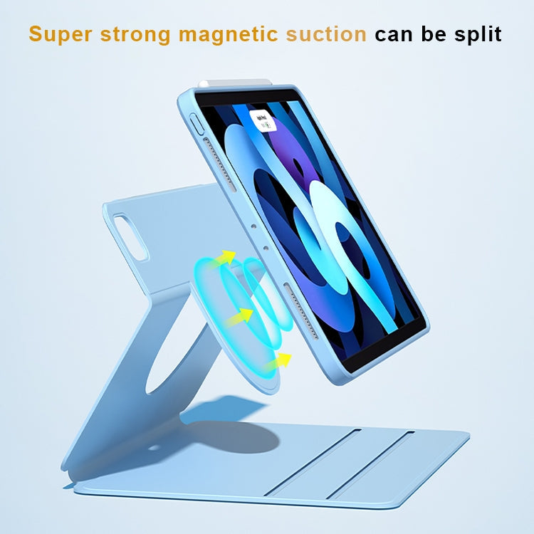 For iPad Pro 11 2022 / 2021 / 2020 / 2018 Front Stand Rotating Clear Back Smart Tablet Case(Pink)