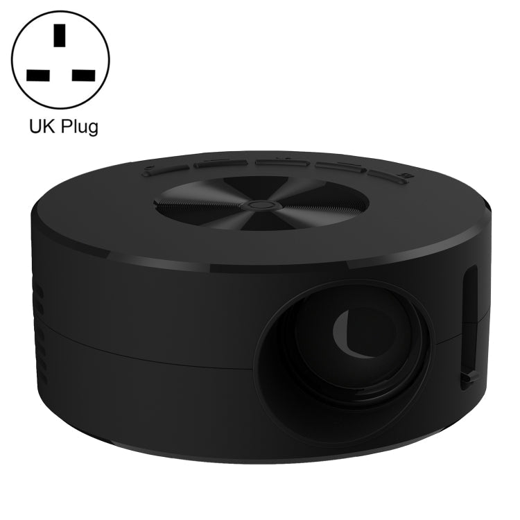 T200 1500LM 1920x1080P LED Mini Projector, UK Plug(Black)