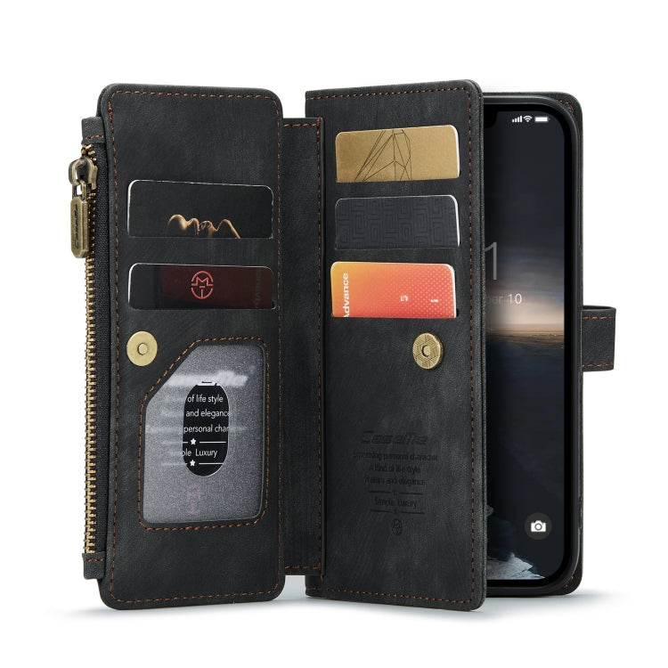 For iPhone 14 CaseMe C30 Multifunctional Phone Leather Case (Black)