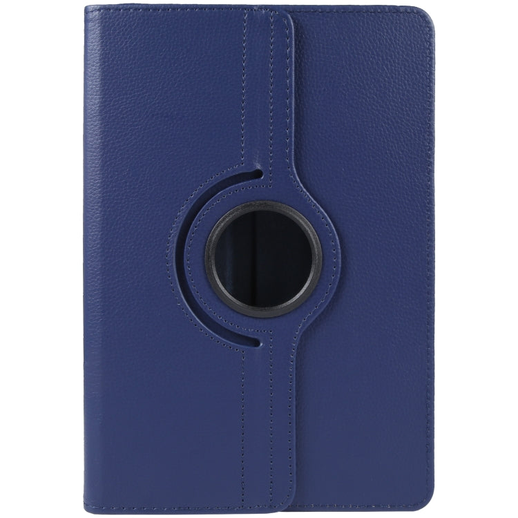 For 10 inch Tablet 360 Degree Rotation Litchi Texture Flip Leather Tablet Case(Blue)