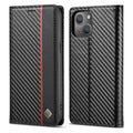 LC.IMEEKE Carbon Fiber PU + TPU Leather Case, For iPhone 14, For iPhone 14 Plus, For iPhone 14 Pro, For iPhone 14 Pro Max