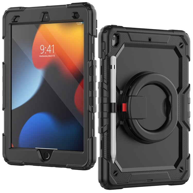 For iPad 10.2 2021 / 2020 / 2019 Bracelet Holder Silicone + PC Tablet Case(Black)