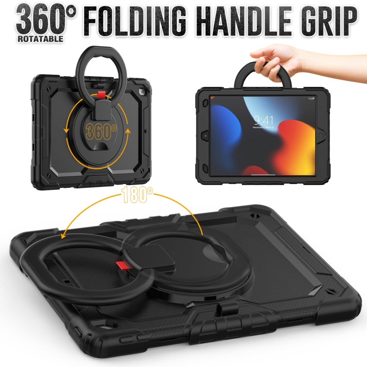 For iPad 10.2 2021 / 2020 / 2019 Bracelet Holder Silicone + PC Tablet Case(Black)