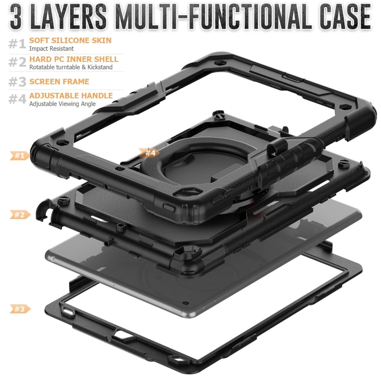 For iPad 10.2 2021 / 2020 / 2019 Bracelet Holder Silicone + PC Tablet Case(Black)