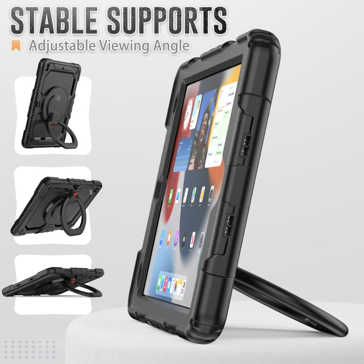 For iPad 10.2 2021 / 2020 / 2019 Bracelet Holder Silicone + PC Tablet Case(Black)