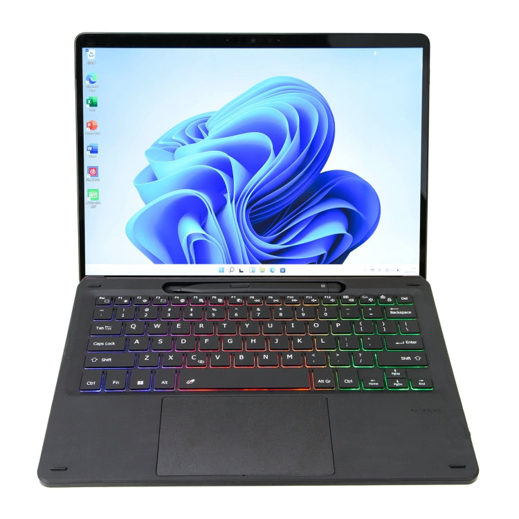 KF17S Tri-color Backlit Touch Bluetooth Keyboard, For Microsoft Surface Pro 8/Pro X