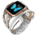 Jewelry Watch Band For Apple Watch Series 9&8&7 41mm / SE 3&SE 2&6&SE&5&4 40mm / 3&2&1 38mm(Silver)