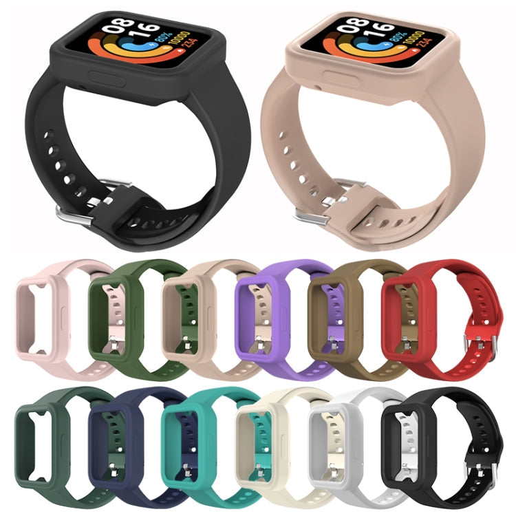 For Xiaomi Redmi Watch 2 / Watch 2 Lite Solid Color Silicone Integrated Watch Band(Black)