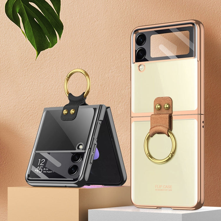 GKK Integrated Electroplating Phone Case with Ring, For Samsung Galaxy Z Flip4