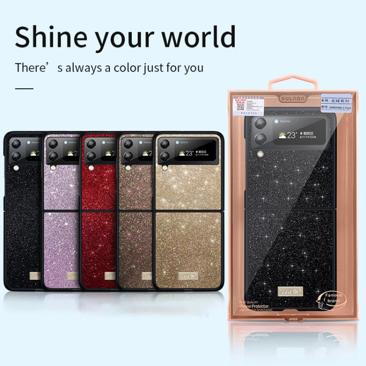 SULADA Shockproof TPU + Handmade Leather Phone Case, For Samsung Galaxy Z Flip5, For Samsung Galaxy Z Flip4