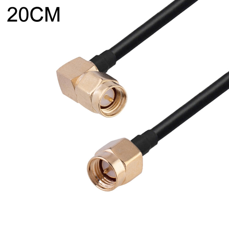 SMA Male Elbow to SMA Male RG174 RF Coaxial Adapter Cable, Length: 20cm
