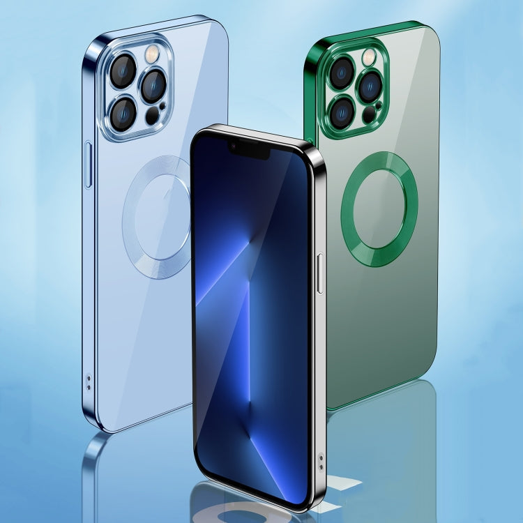 For iPhone 14 Plus 9D Plated Lens Film Clear Phone Case (Transparent)