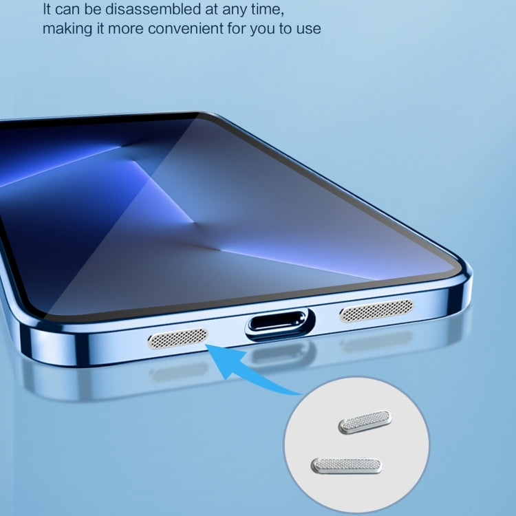 For iPhone 14 Plus 9D Plated Lens Film Clear Phone Case (Gold)