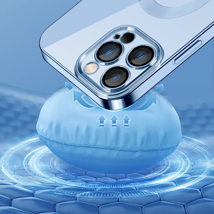 For iPhone 14 Plus 9D Plated Lens Film Clear Phone Case (Silver)
