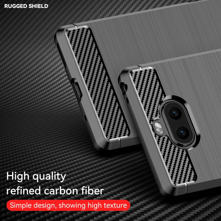 For Sony Xperia 8/8 Lite Brushed Texture Carbon Fiber TPU Phone Case(Black)