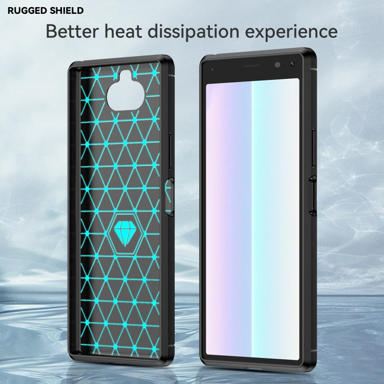 For Sony Xperia 8/8 Lite Brushed Texture Carbon Fiber TPU Phone Case(Black)