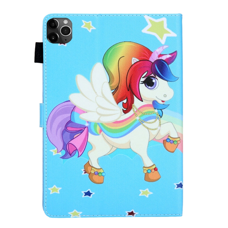 For iPad Pro 11 (2020) & (2018) Painted Pattern Tablet PC Protective Leather Case with Bracket & Card Slot & Photo Holder(Star Unicorn)