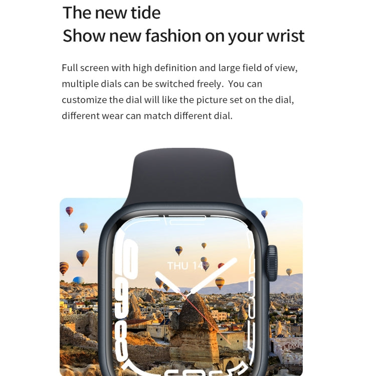 Watch 8 Max 1.85 inch Wireless Charging Bluetooth Call NFC Smartwatch(Black)