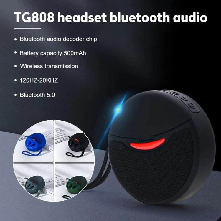T&G TG808 2 in 1 Mini Wireless Bluetooth Speaker Wireless Headphones(Black)