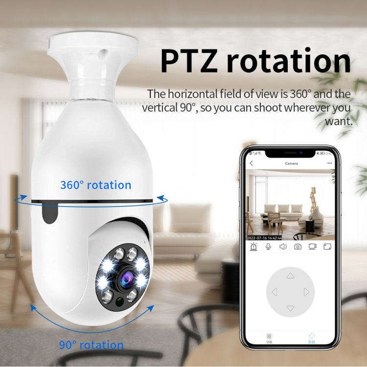 A6 2MP HD Light Bulb WiFi Camera Support Motion Detection/Two-way Audio//TF Card
