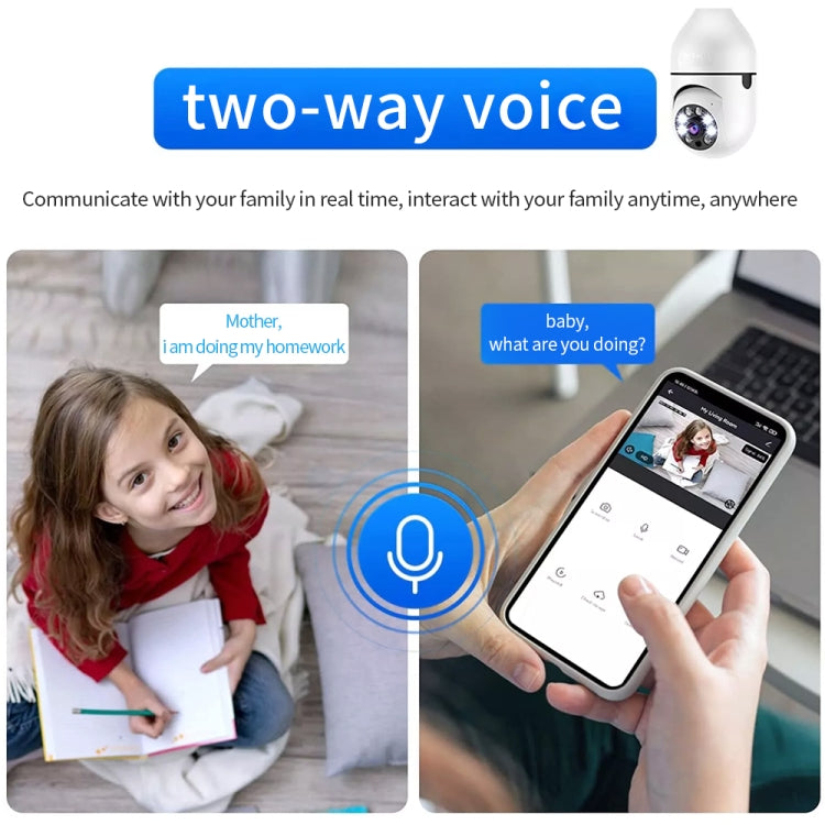 A6 2MP HD Light Bulb WiFi Camera Support Motion Detection/Two-way Audio//TF Card