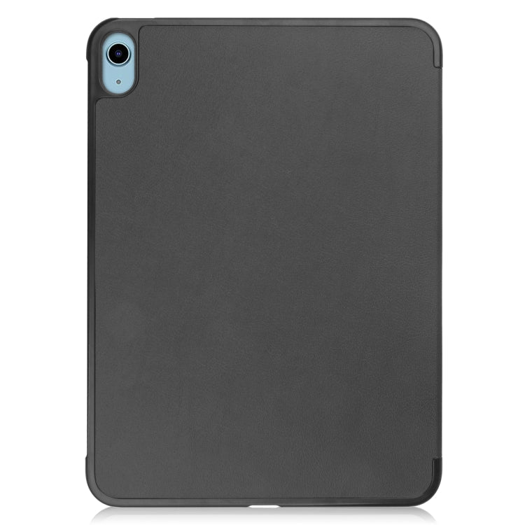 Solid Color Custer Texture Leather Tablet Case For iPad 10th Gen 10.9 2022(Black)