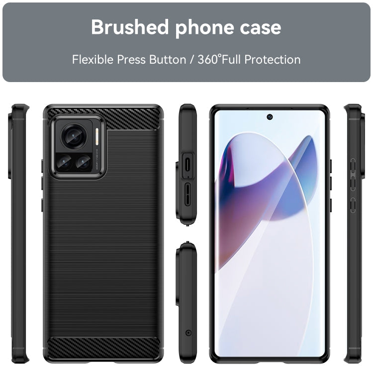 For Motorola Moto X30 Pro/Edge 30 Ultra Brushed Texture Carbon Fiber TPU Phone Case(Black)