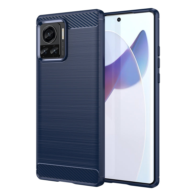 For Motorola Moto X30 Pro/Edge 30 Ultra Brushed Texture Carbon Fiber TPU Phone Case(Blue)