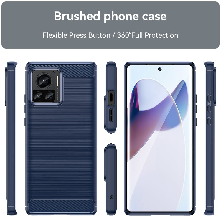 For Motorola Moto X30 Pro/Edge 30 Ultra Brushed Texture Carbon Fiber TPU Phone Case(Blue)