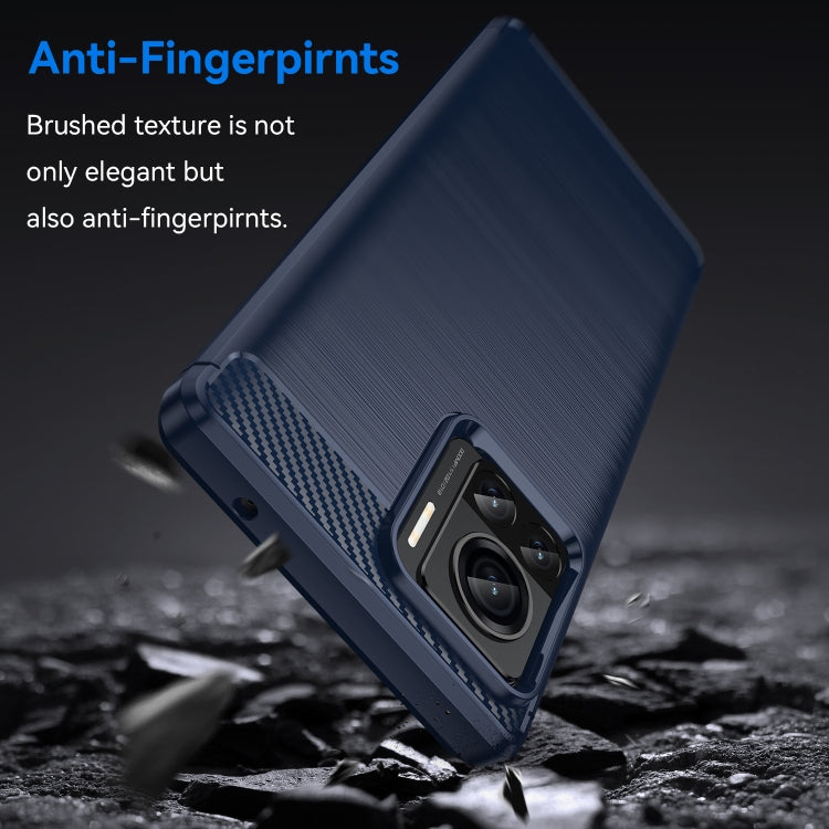 For Motorola Moto X30 Pro/Edge 30 Ultra Brushed Texture Carbon Fiber TPU Phone Case(Blue)