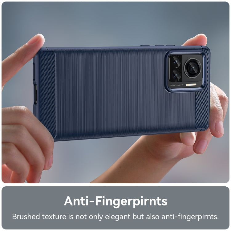 For Motorola Moto X30 Pro/Edge 30 Ultra Brushed Texture Carbon Fiber TPU Phone Case(Blue)