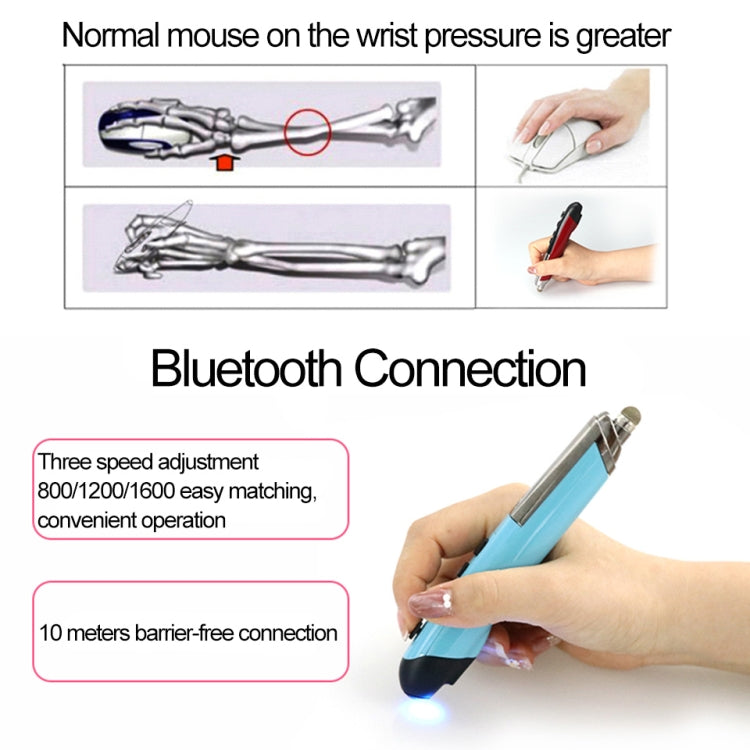 PR-08 Multifunctional Wireless Bluetooth Pen Mouse Capacitive Pen Mouse(Blue)