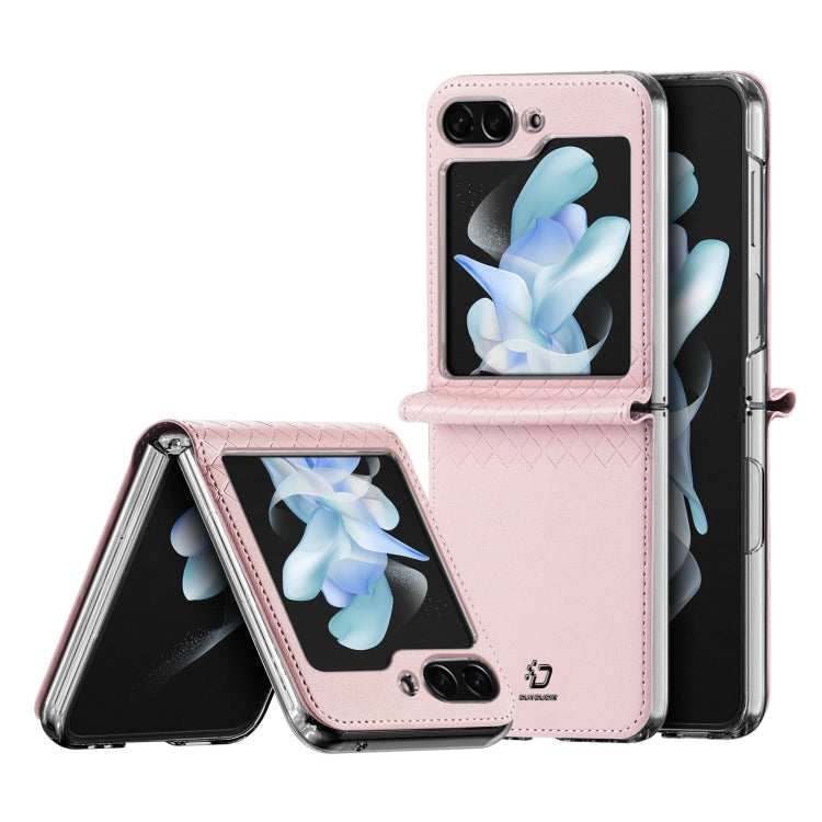 For Samsung Galaxy Z Flip5 5G DUX DUCIS Bril Series PU  TPU Phone Case(Pink)
