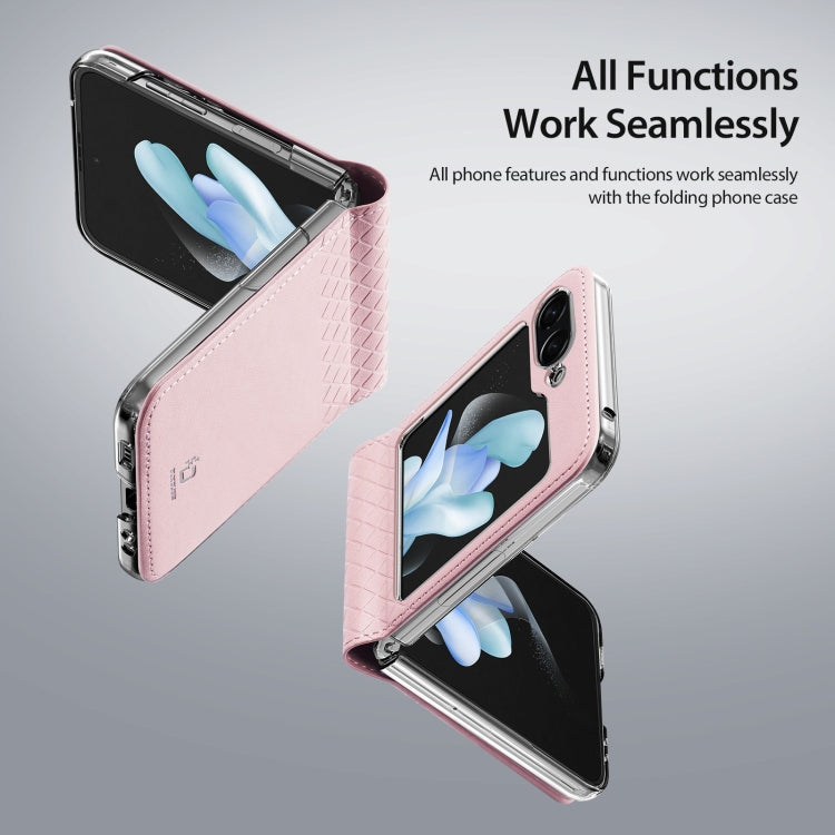 For Samsung Galaxy Z Flip5 5G DUX DUCIS Bril Series PU  TPU Phone Case(Pink)