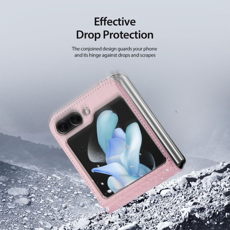 For Samsung Galaxy Z Flip5 5G DUX DUCIS Bril Series PU  TPU Phone Case(Pink)