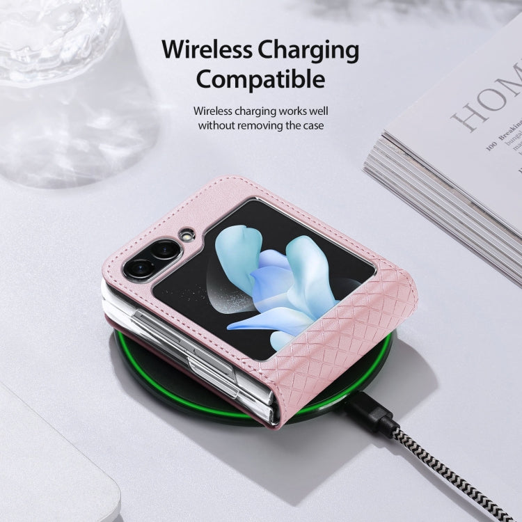 For Samsung Galaxy Z Flip5 5G DUX DUCIS Bril Series PU  TPU Phone Case(Pink)