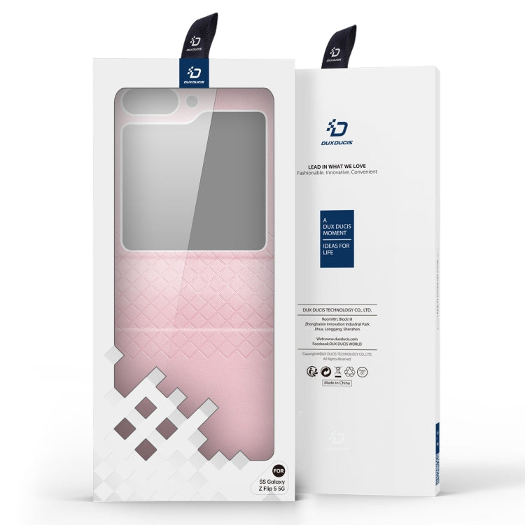 For Samsung Galaxy Z Flip5 5G DUX DUCIS Bril Series PU  TPU Phone Case(Pink)