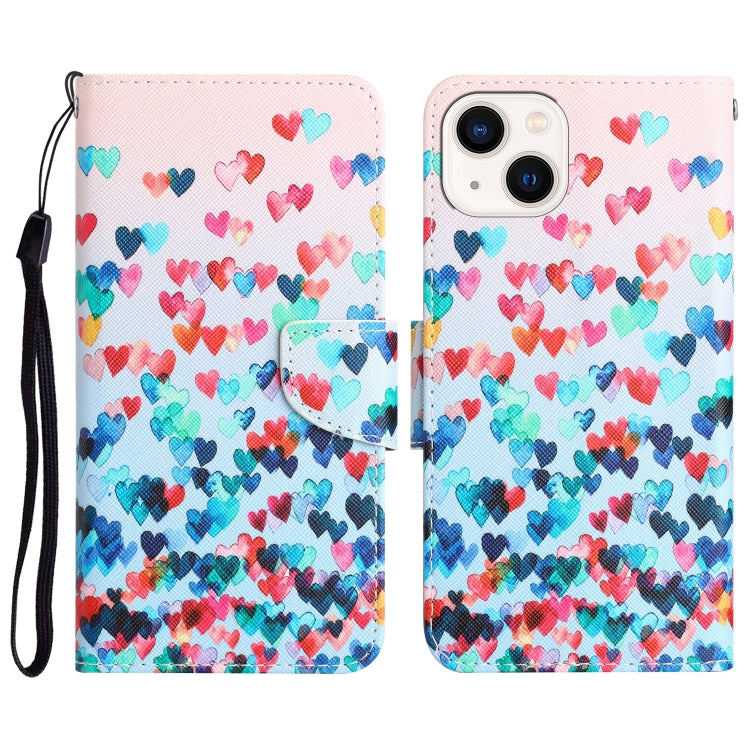 Colored Drawing Leather Phone Case, For iPhone 14 Plus