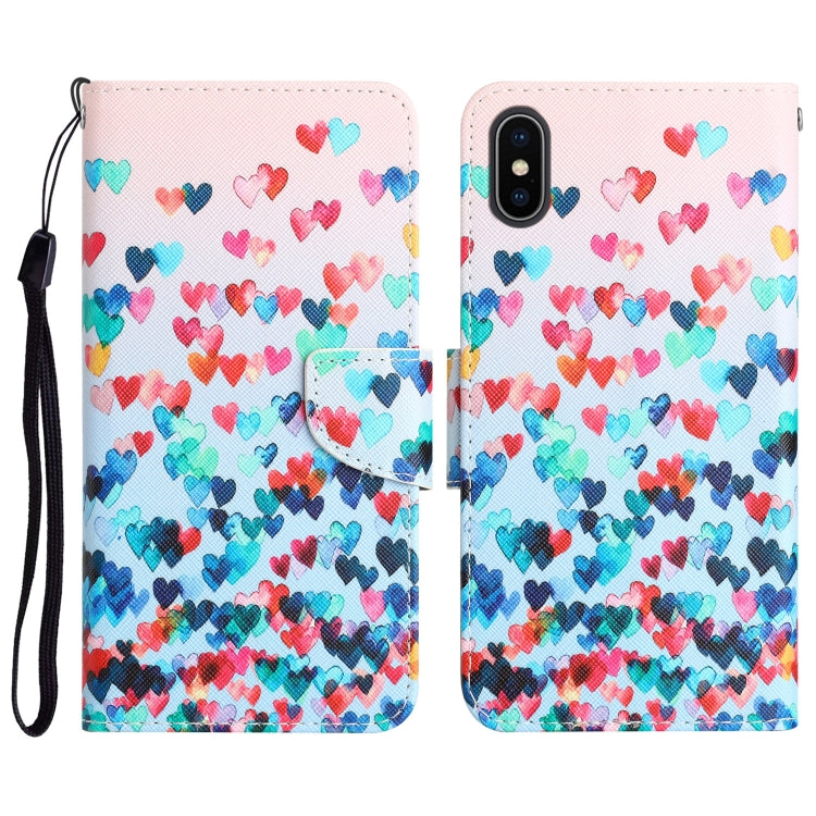 Colored Drawing Leather Phone Case, For iPhone X