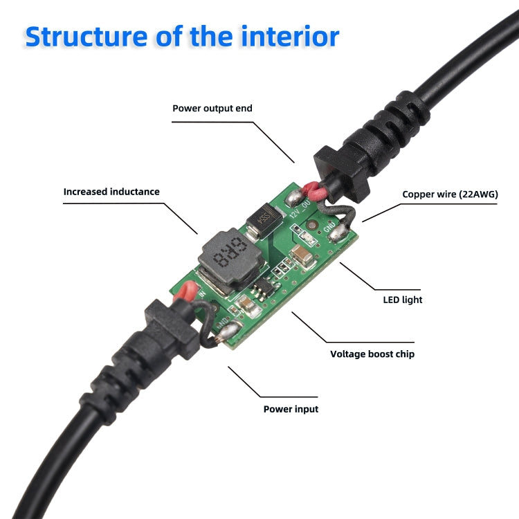 3710-03 30cm Type-C 5V to 12V Car Cigarette Lighter Socket Boost Power Adapter Cable, 30cm Type-C