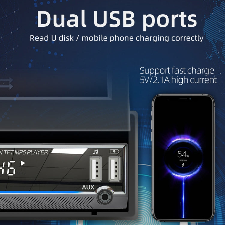 9901 7 inch Car  Retractable MP5 Player Supports FM & Mobile Phone Internet, 9901