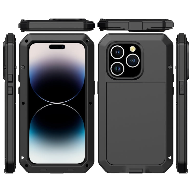Shockproof Waterproof Silicone + Zinc Alloy Case, For iPhone 14 Pro Max