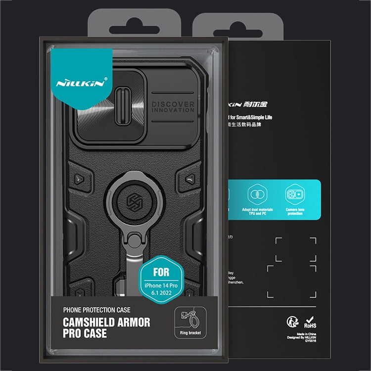 NILLKIN Shockproof CamShield Armor Protective Case, For iPhone 14, For iPhone 14 Plus, For iPhone 14 Pro Max