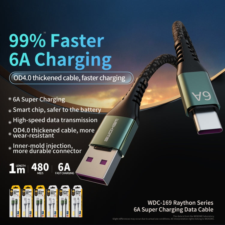 WEKOME WDC-169I Raython Series 6A USB to 8 Pin Fast Charge Data Cable, Length: 1m