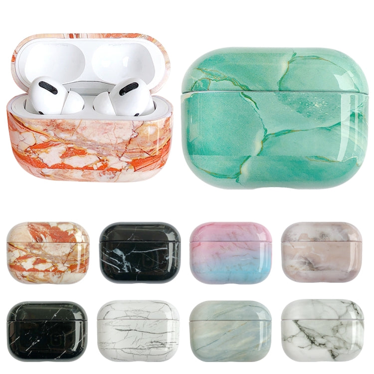 For AirPods Pro 2 Marble Pattern Wireless Earphone Protective Case(White)