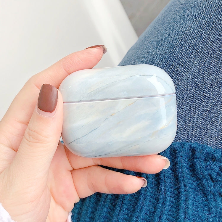 For AirPods Pro 2 Marble Pattern Wireless Earphone Protective Case(White)
